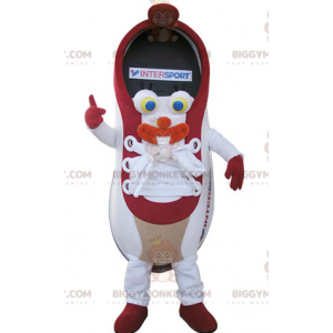 Disfraz de mascota BIGGYMONKEY™ de baloncesto rojo y blanco.