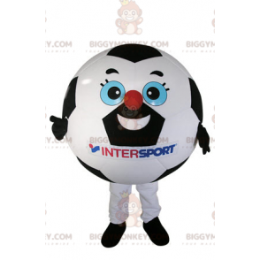 Costume della mascotte BIGGYMONKEY™ di pallone da calcio bianco