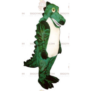 Costume mascotte BIGGYMONKEY™ coccodrillo bianco e verde -