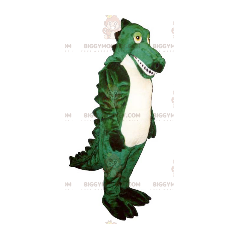 Costume de mascotte BIGGYMONKEY™ de crocodile vert et blanc -