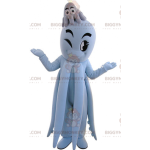 Riesiger blauer Oktopus BIGGYMONKEY™ Maskottchen-Kostüm.