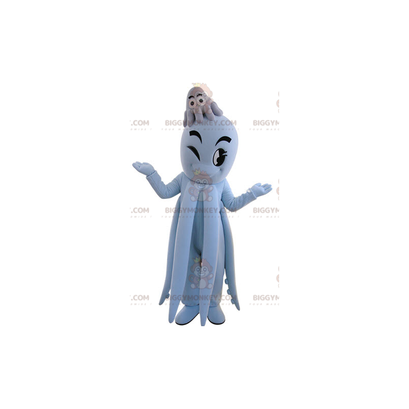 Kæmpeblå blæksprutte BIGGYMONKEY™ maskotkostume. Octopus