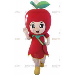 Jättimäinen punainen omena BIGGYMONKEY™ maskottiasu. Fruit