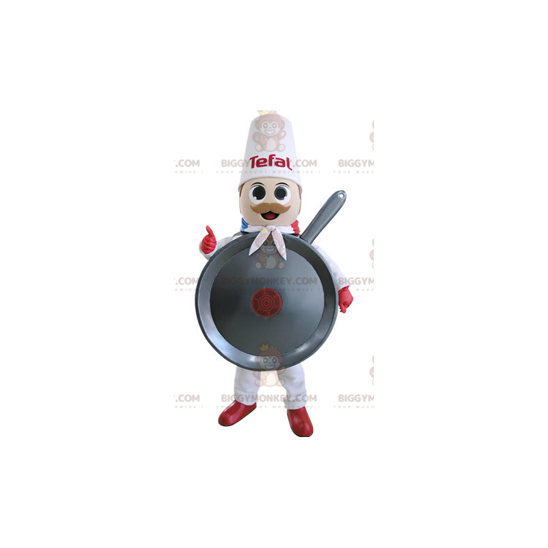 Costume de mascotte BIGGYMONKEY™ de poêle géante de chef