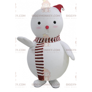 Costume de mascotte BIGGYMONKEY™ de bonhomme de neige blanc et