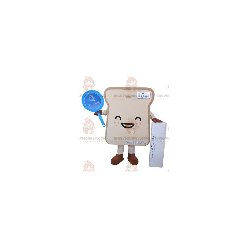 Costume de mascotte BIGGYMONKEY™ de tranche de pain de mie