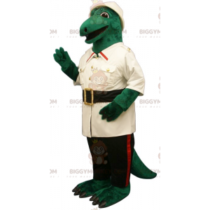 Costume de mascotte BIGGYMONKEY™ de crocodile vert habillé en