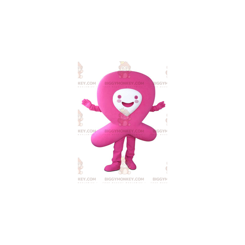 Fantasia de mascote BIGGYMONKEY™ de fita rosa. Auxilia a fita