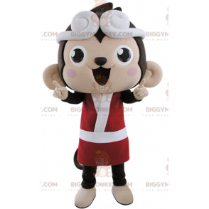 Costume de mascotte BIGGYMONKEY™ de singe marron et rose