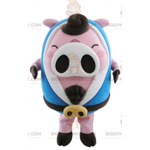 BIGGYMONKEY™ Costume da mascotte grassoccio maiale rosa e