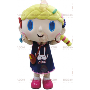 BIGGYMONKEY™ Costume da mascotte per ragazza bionda dagli occhi