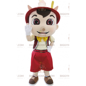 Pinocchio Famous Cartoon Puppet BIGGYMONKEY™ Mascot Costume -
