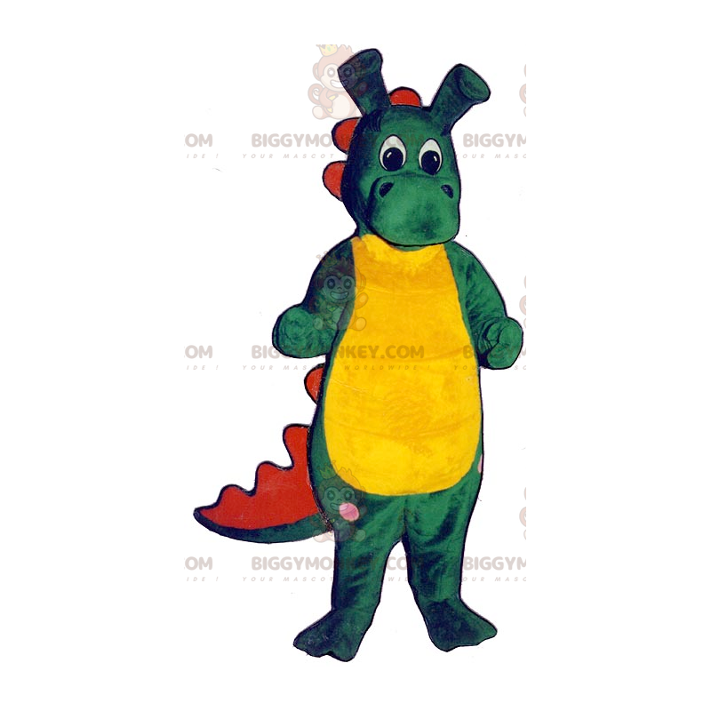 Costume de mascotte BIGGYMONKEY™ de crocodile vert rouge et