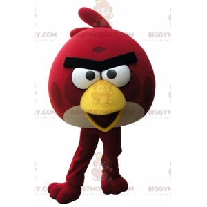 Costume de mascotte BIGGYMONKEY™ d'oiseau rouge et jaune du jeu