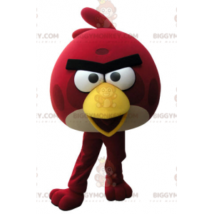 Kostým maskota Červený a žlutý pták BIGGYMONKEY™ ze hry Angry