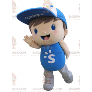 Costume da mascotte BIGGYMONKEY™ per bambino vestito di blu con