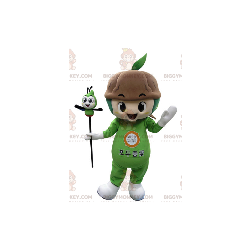 Traje de mascote de planta verde com solo BIGGYMONKEY™ –