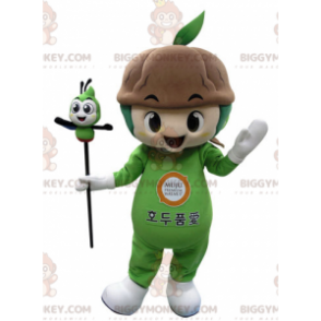 Costume da mascotte Pianta verde con terreno BIGGYMONKEY™ -