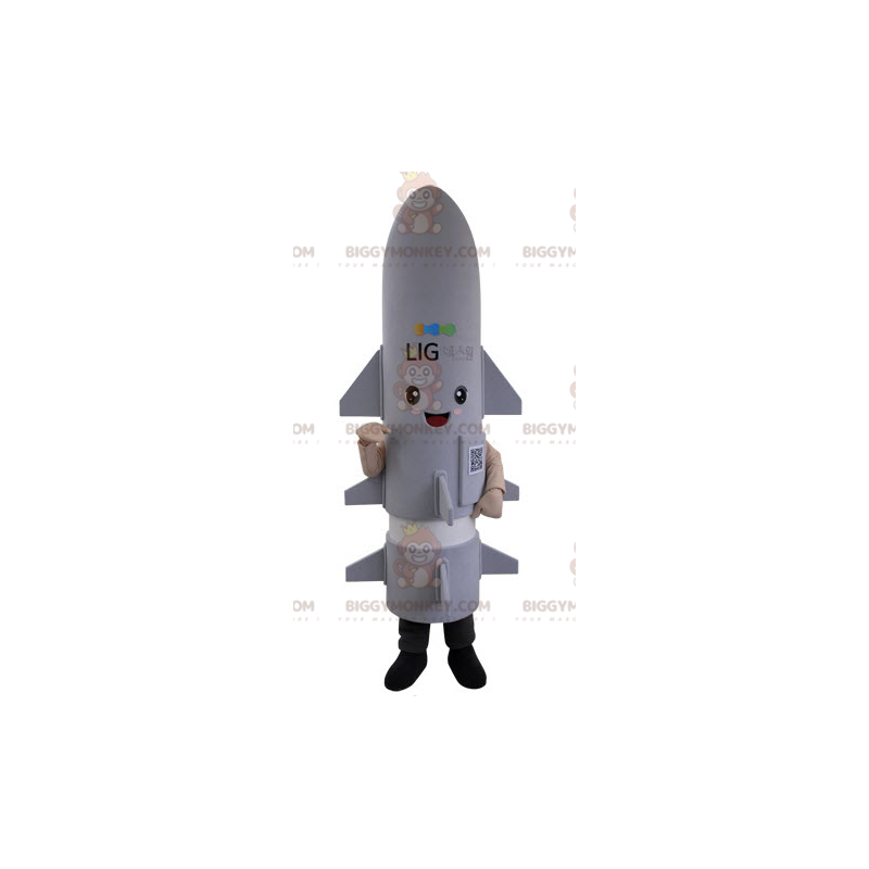 Costume de mascotte BIGGYMONKEY™ de missile de fusée grise