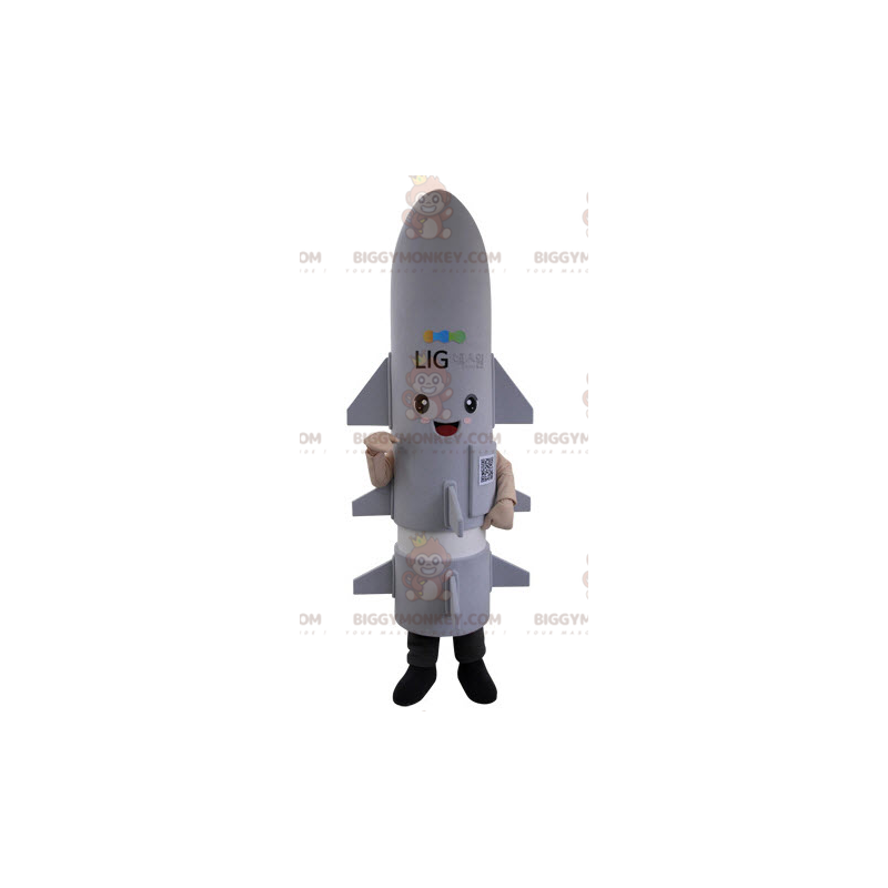 Giant Grey Rocket Missile BIGGYMONKEY™ maskottiasu -