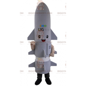Costume mascotte BIGGYMONKEY™ Missile Rocket gigante grigio -