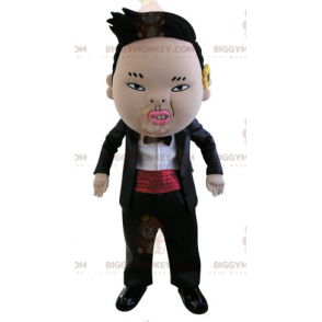 Ondt udseende asiatisk mand BIGGYMONKEY™ maskotkostume -