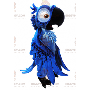 Traje de mascote BIGGYMONKEY™ do famoso papagaio azul Blu do