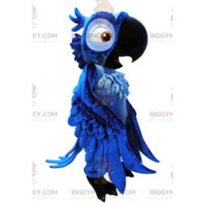 Traje de mascote BIGGYMONKEY™ do famoso papagaio azul Blu do