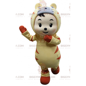 Barnets BIGGYMONKEY™ maskotkostume Gul og orange tigerdress -