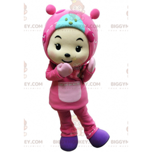 Παιδική στολή μασκότ BIGGYMONKEY™ ντυμένη στα ροζ με κουκούλα -