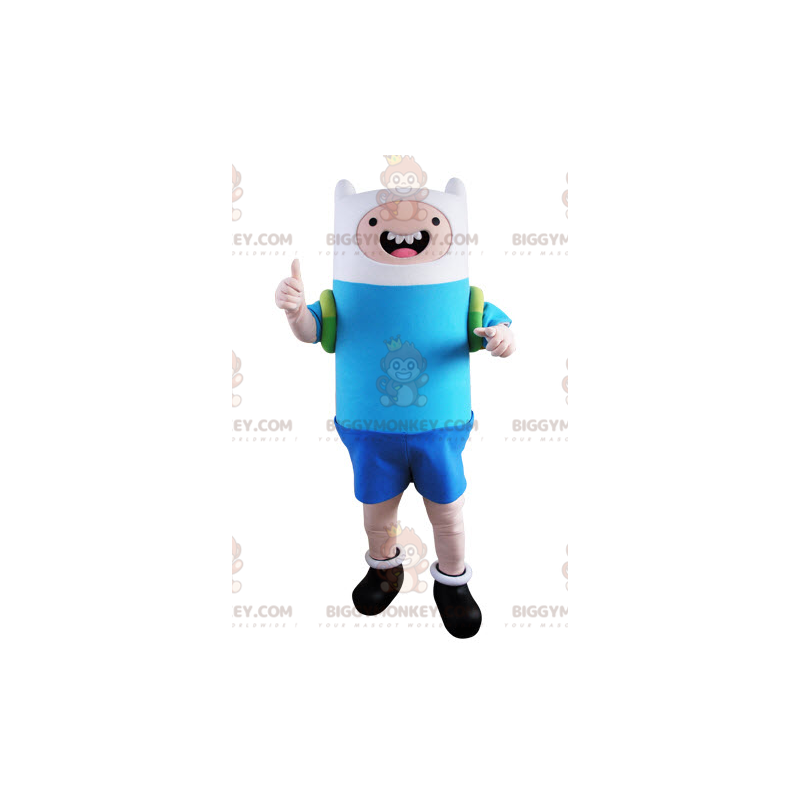 Boy's BIGGYMONKEY™ Mascot Costume Blue & White Dress Up –