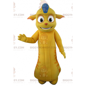 BIGGYMONKEY™ Costume da mascotte Mostro giallo e arancione con