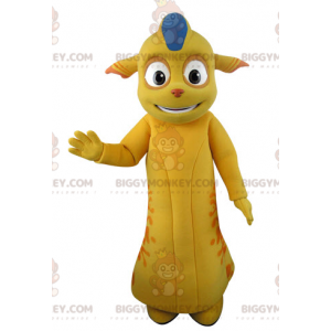 BIGGYMONKEY™ Mascottekostuum Geel en oranje monster met puntige