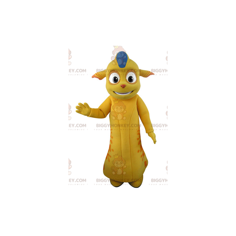 BIGGYMONKEY™ Costume da mascotte Mostro giallo e arancione con