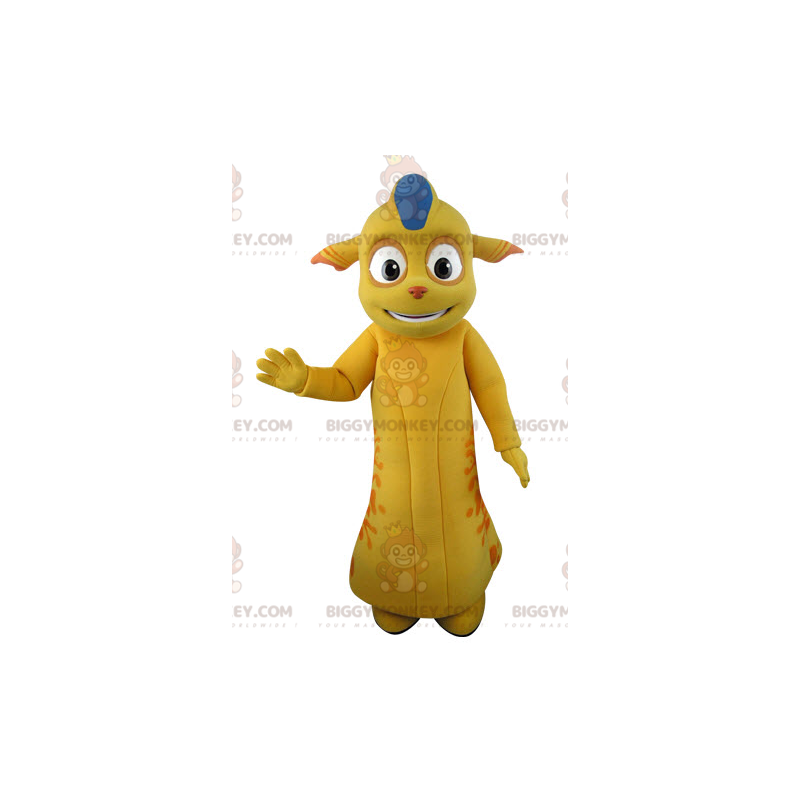 BIGGYMONKEY™ Mascottekostuum Geel en oranje monster met puntige