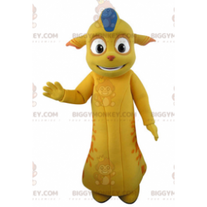 BIGGYMONKEY™ Costume da mascotte Mostro giallo e arancione con