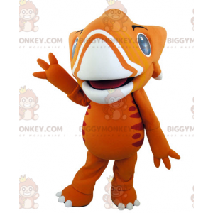 Fantastico costume mascotte BIGGYMONKEY™ dinosauro arancione e