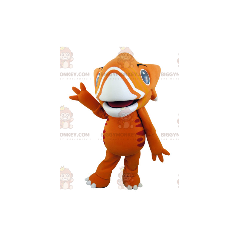 Costume de mascotte BIGGYMONKEY™ de dinosaure orange et jaune