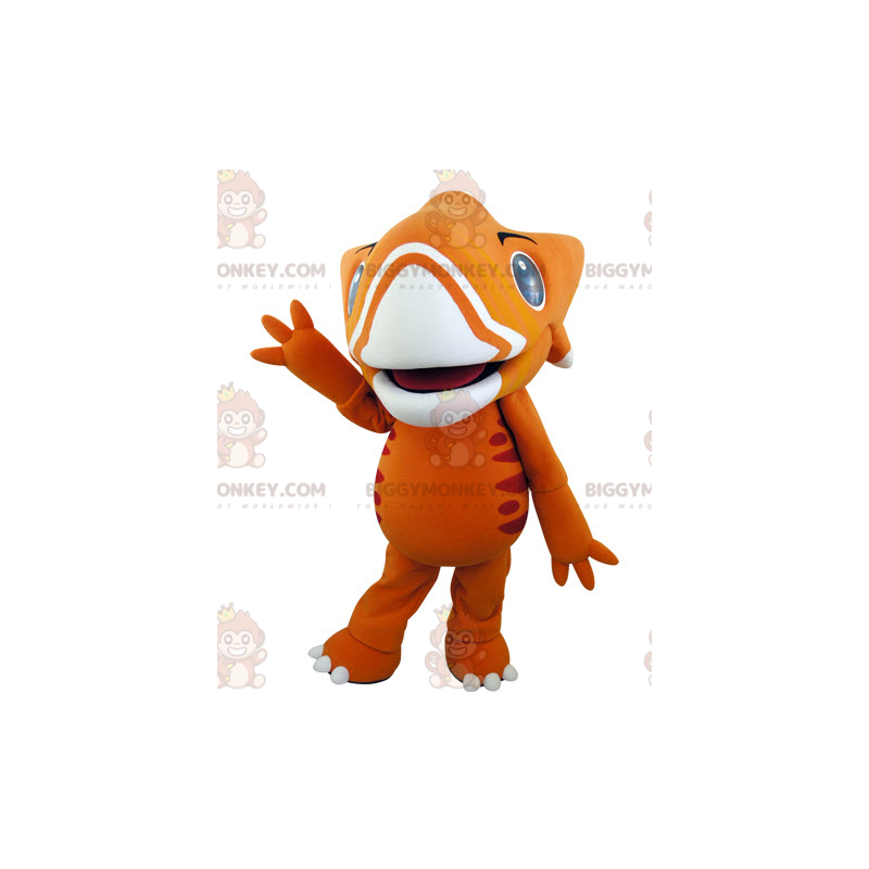 Very Awesome Orange and Yellow Dinosaur BIGGYMONKEY™ Mascot