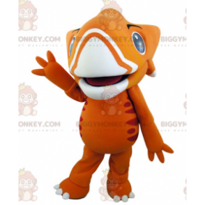 Costume de mascotte BIGGYMONKEY™ de dinosaure orange et jaune