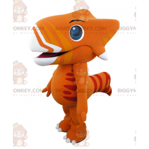 Fantastico costume mascotte BIGGYMONKEY™ dinosauro arancione e