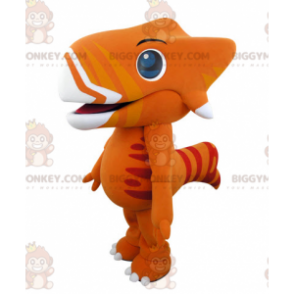 Velmi úžasný kostým maskota oranžovo-žlutého dinosaura