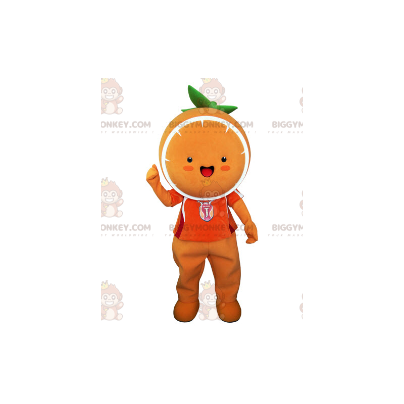 Kæmpe orange BIGGYMONKEY™ maskotkostume. Mandarin BIGGYMONKEY™