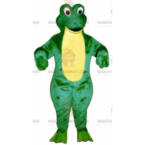 Traje de mascote de sapo verde e amarelo BIGGYMONKEY™ –