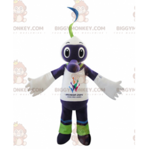 Costume de mascotte BIGGYMONKEY™ de créature violette blanche