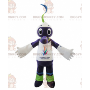 Purple White and Green Creature BIGGYMONKEY™ Mascot Costume –