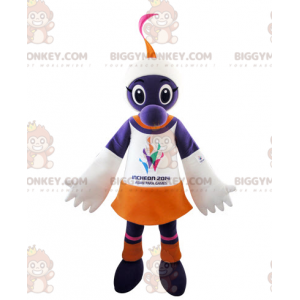 Purple White Orange Creature BIGGYMONKEY™ Mascot Costume –