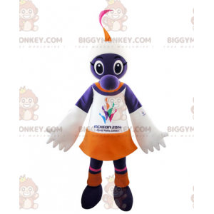 Purple White Orange Creature BIGGYMONKEY™ maskottiasu -