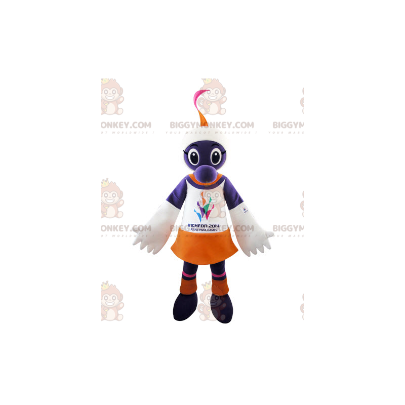 Purple White Orange Creature BIGGYMONKEY™ Mascot Costume –