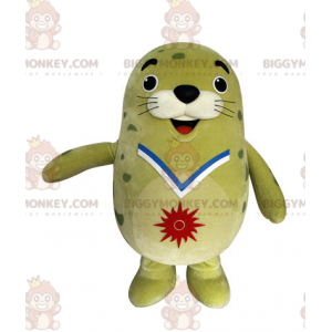 Hauska Plump Seal Green Sea Lion BIGGYMONKEY™ maskottiasu -